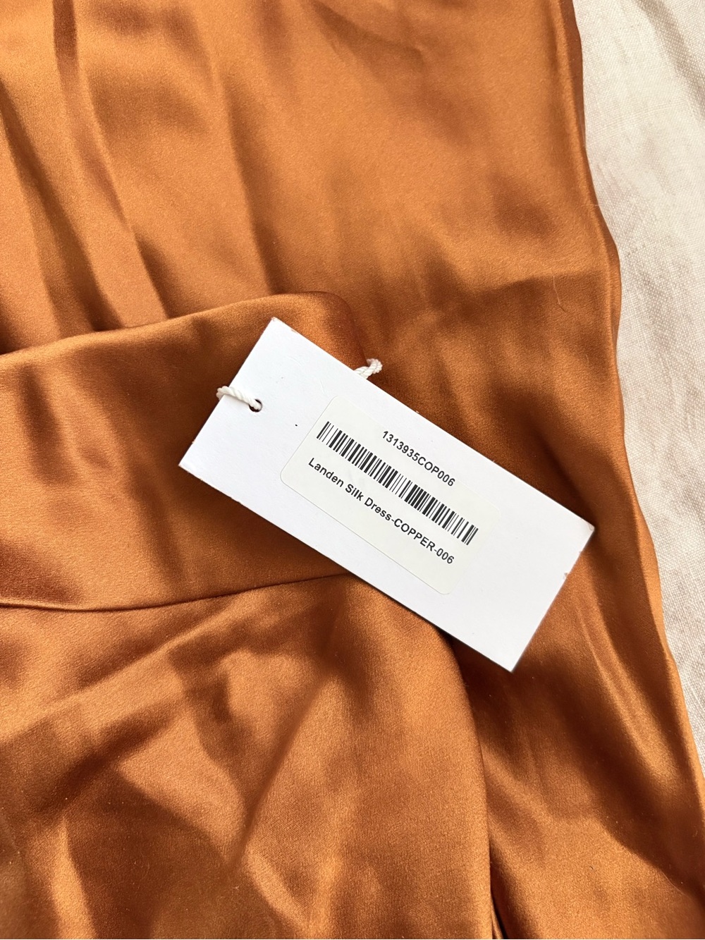 NWT Reformation Landen Silk Dress in Copper - Picture 4 of 6